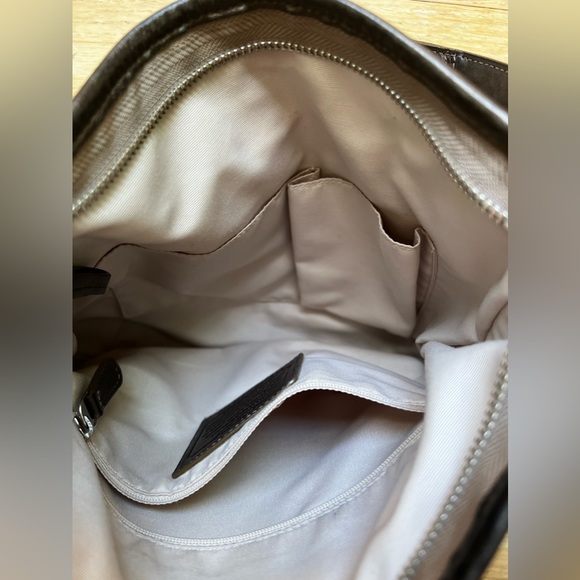 COACH F19730 Brown Chain Signature Crossbody Handbag Leather Trim - Picture 2 of 13